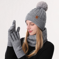 B3 Damen Zopf 3er-Set Grau