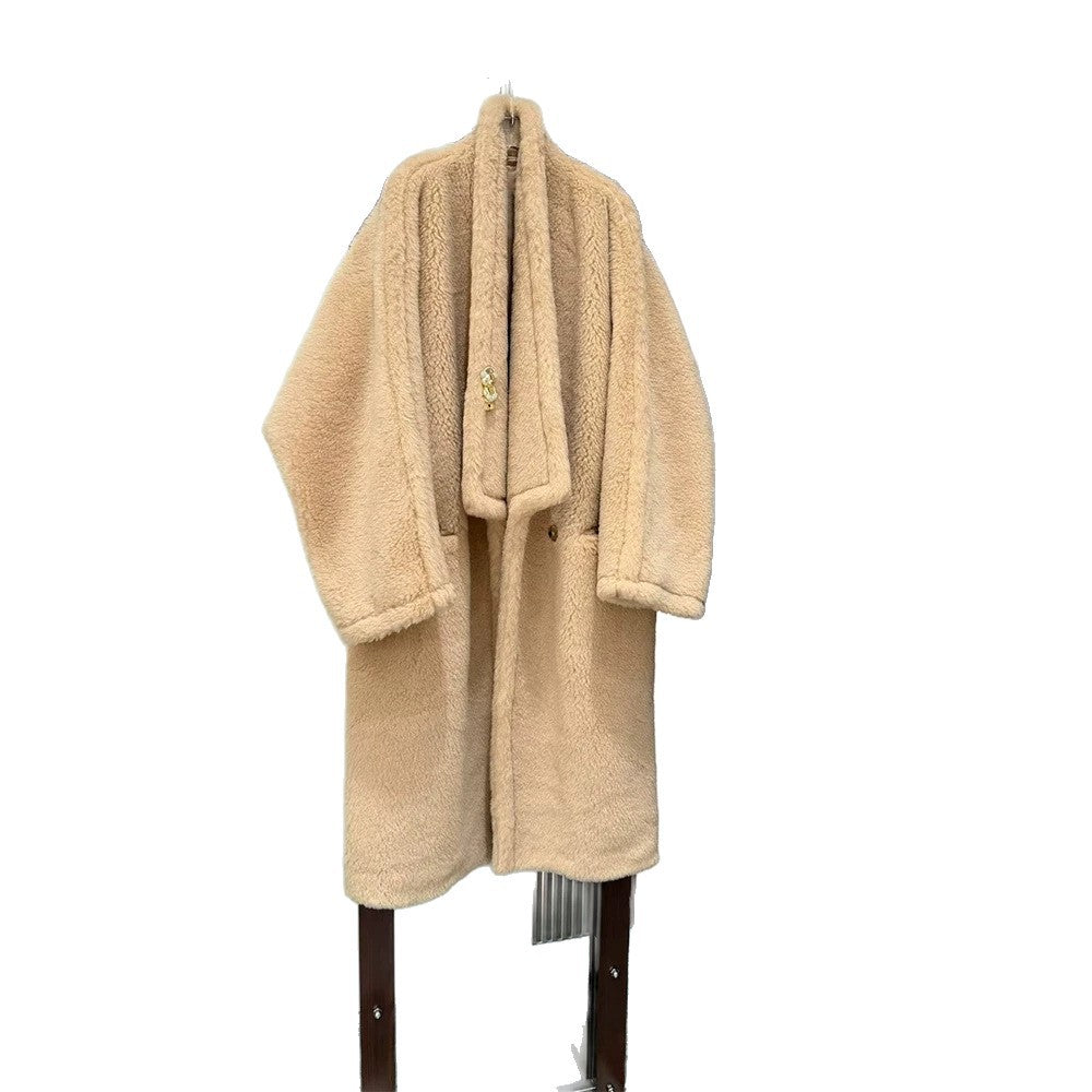 Langer Teddy-Mantel aus Wolle