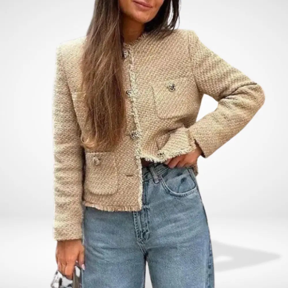 Shopnory | Übergangssaison Damen mit aufgesetzten Taschen – Estelle