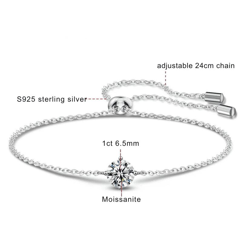 Exquisite 1 Karat Moissanit Armband in 925 Sterlingsilber | Shop Nory