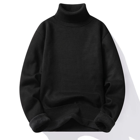 Herren-Rollkragenpullover, gefüttert, schmal geschnitten