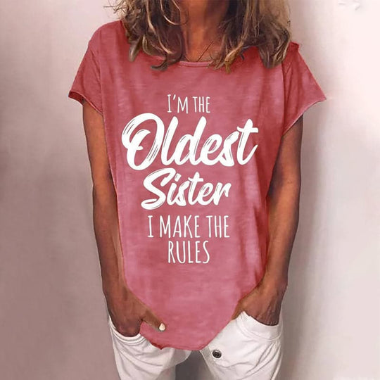 T-Shirt mit Rundhalsausschnitt und Buchstabenaufdruck