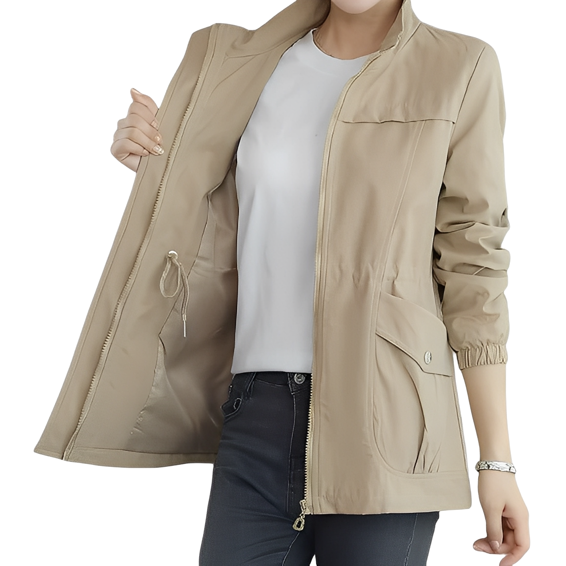 Stylische Jacke mit verstellbarem Bund für Frauen