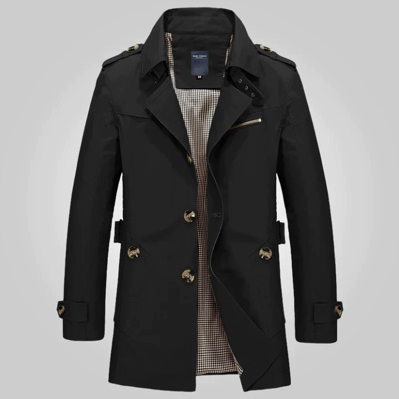 Trenchcoat mit Stehkragen für Damen - Knopfdetails