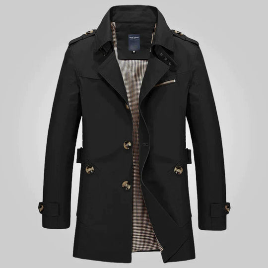 Trenchcoat mit Stehkragen für Damen - Knopfdetails
