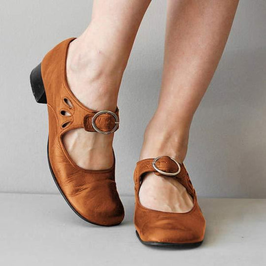 Weinlese Orthopädische Schuhe mit Runder Zehe