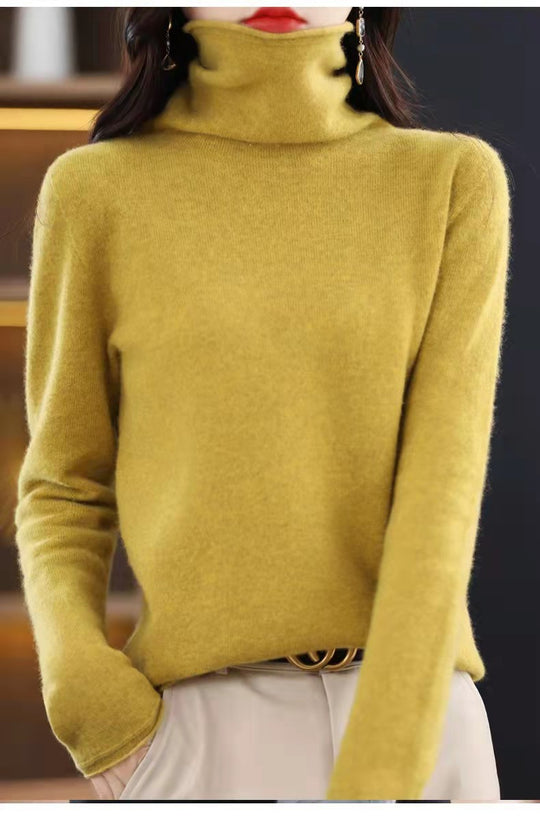Damen-Wollpullover mit Rollkragen