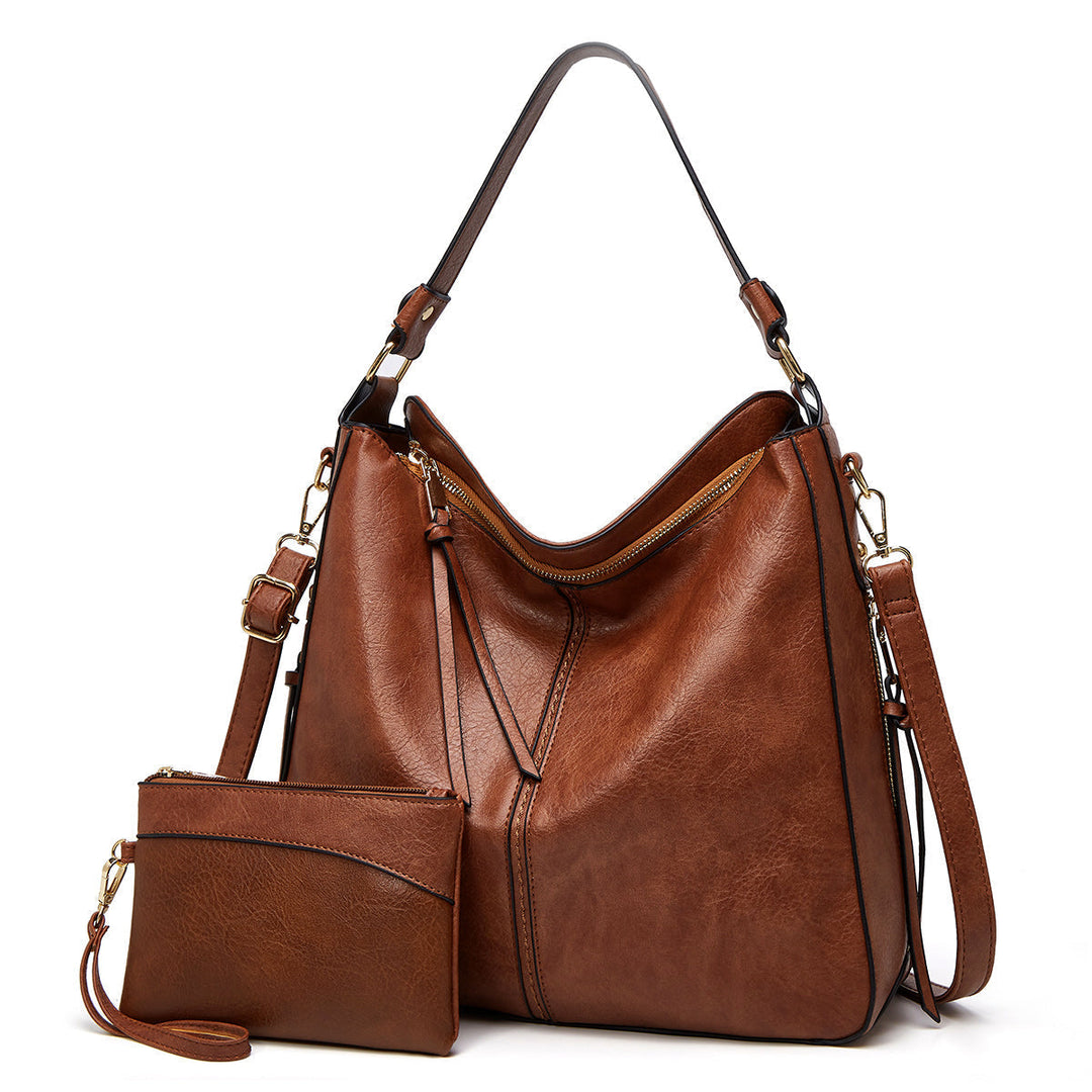 Leder Tasche mit Großer Kapazität und Seitenfächern