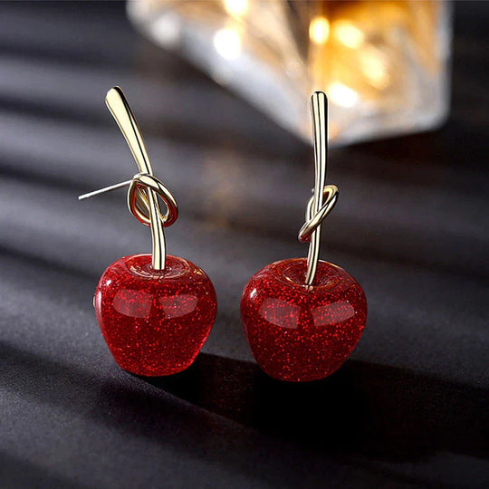 Wunderschöne rote Kirschohrringe | Shop Nory
