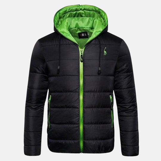 Shopnory | Daunenjacke Normale Passform Wasserabweisend Kapuze Reißverschluss Taschen