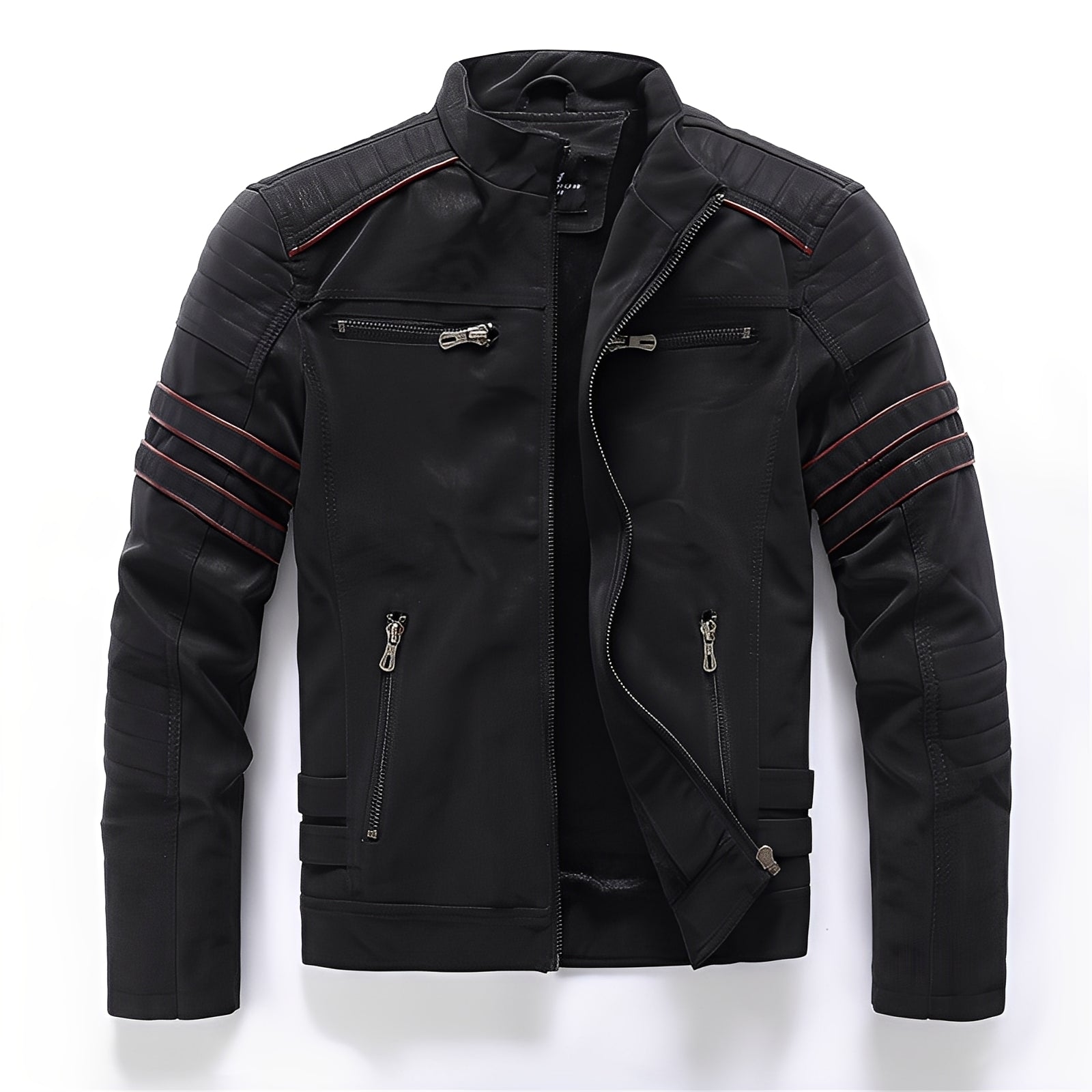 Stylische Motorrad Vegan-Lederjacke für Herren