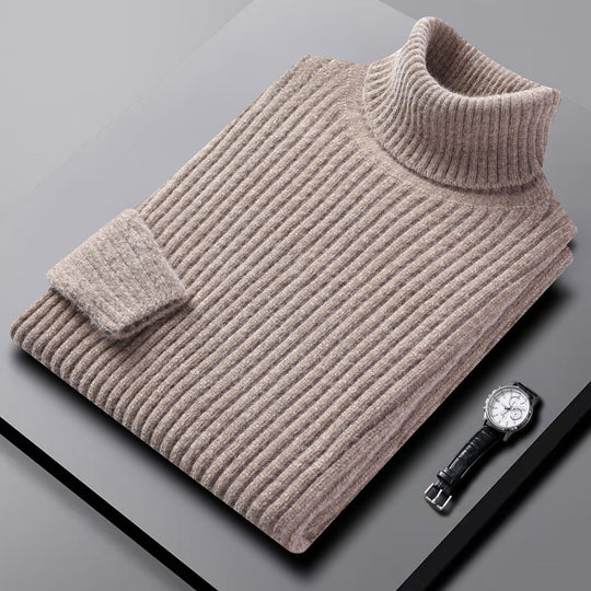 Herren-Chenille-Pullover mit hohem Kragen