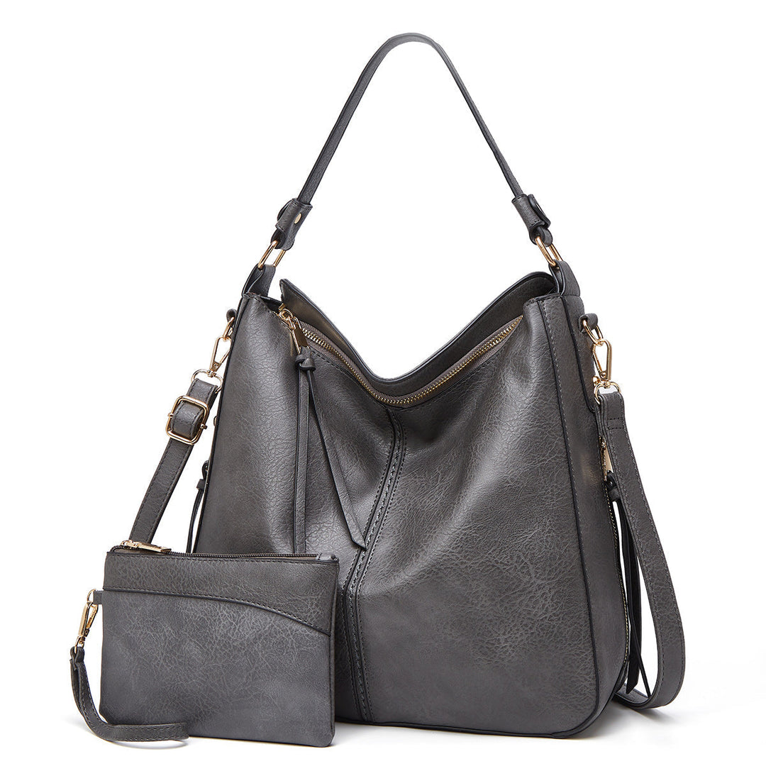 Leder Tasche mit Großer Kapazität und Seitenfächern