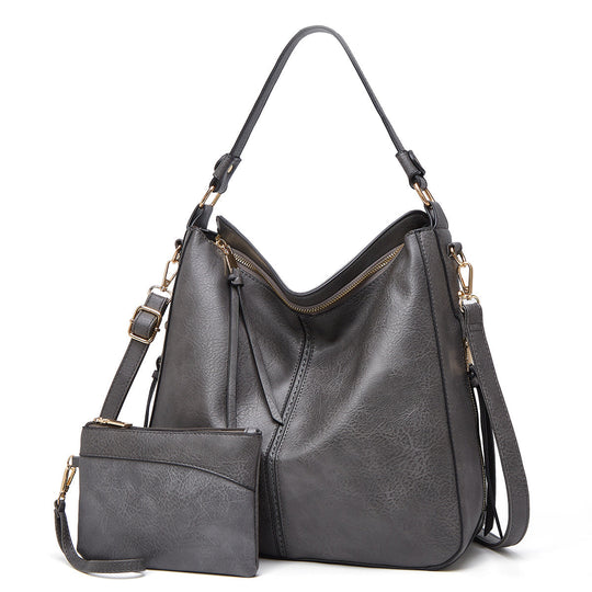 Leder Tasche mit Großer Kapazität und Seitenfächern