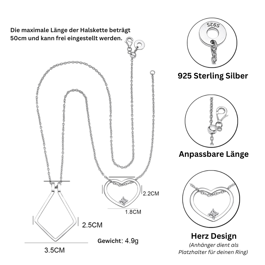 Ringhalter-Herz-Halskette – Amelina | Shop Nory