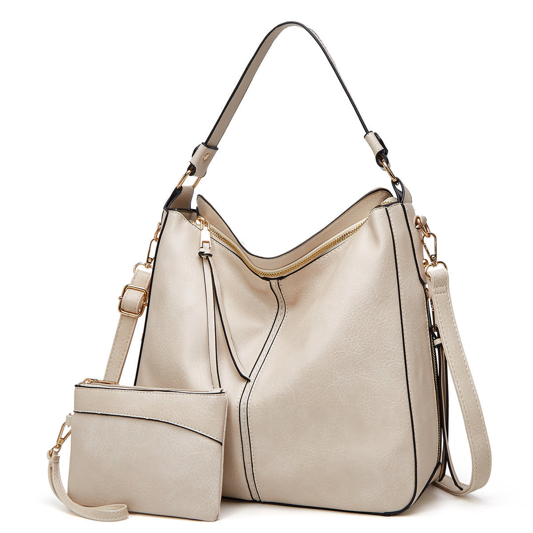Leder Tasche mit Großer Kapazität und Seitenfächern
