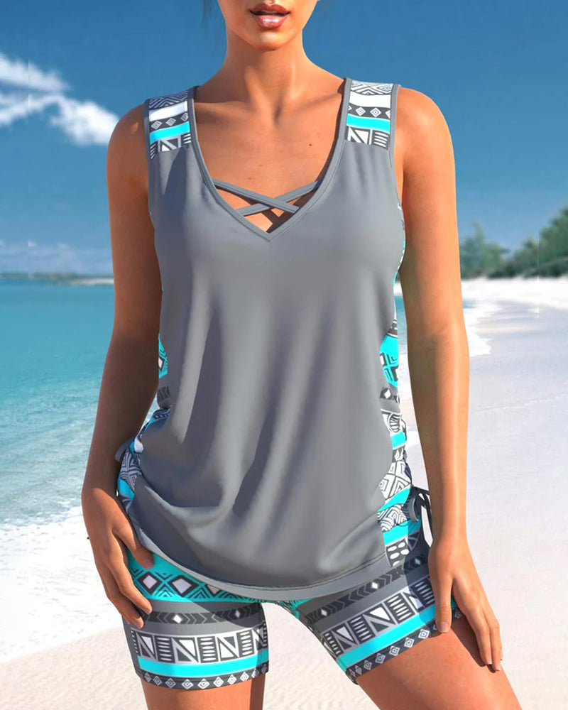 Druck Tankini Set