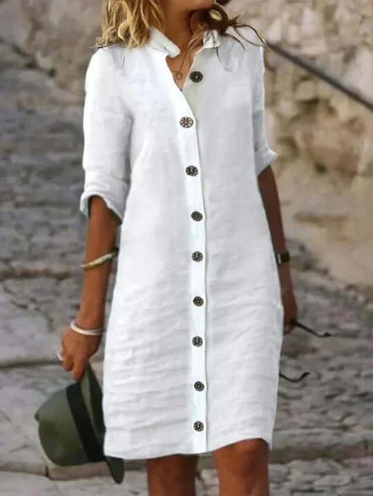 Blaues Leinenkleid