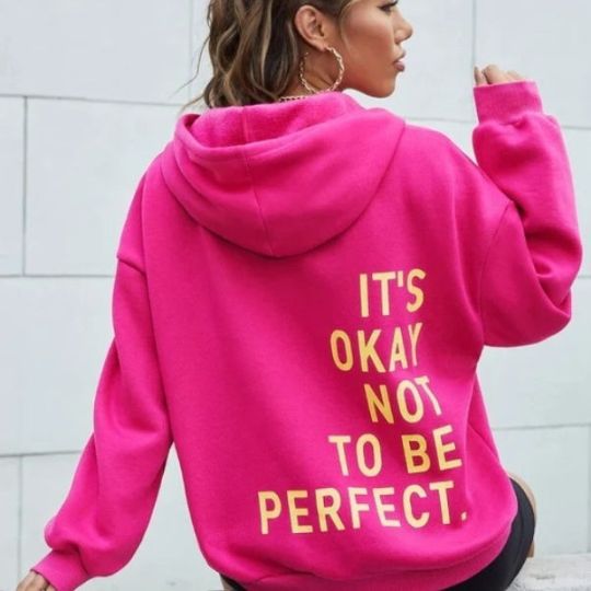 ShopNory Damen Hoodie mit Rückenprint und Kapuze