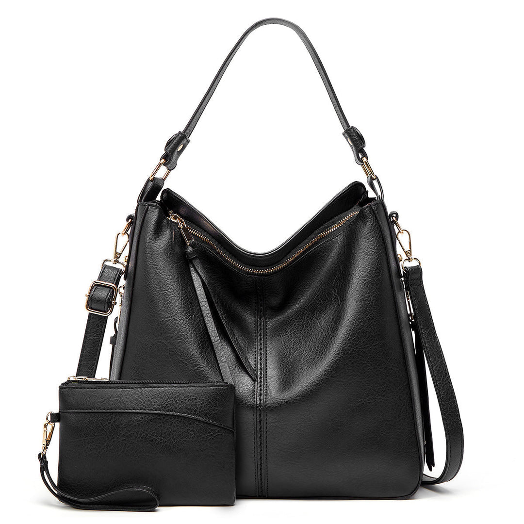 Leder Tasche mit Großer Kapazität und Seitenfächern