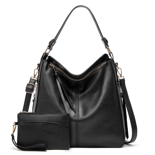 Leder Tasche mit Großer Kapazität und Seitenfächern