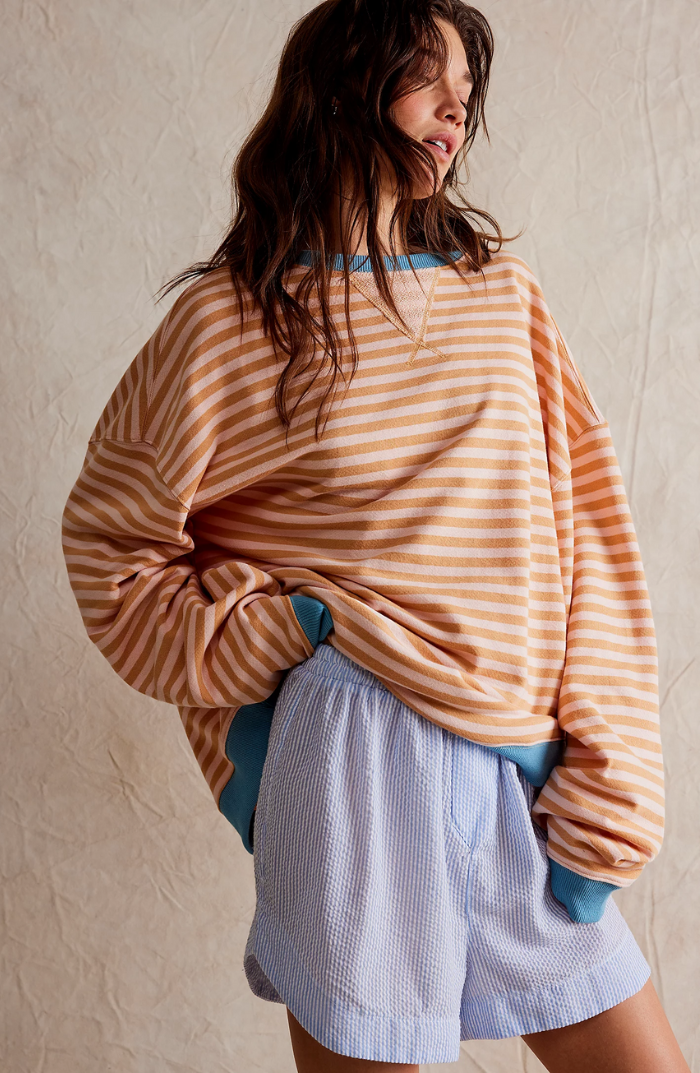 ShopNory | Oversized Gestreiftes Damen Sweatshirt