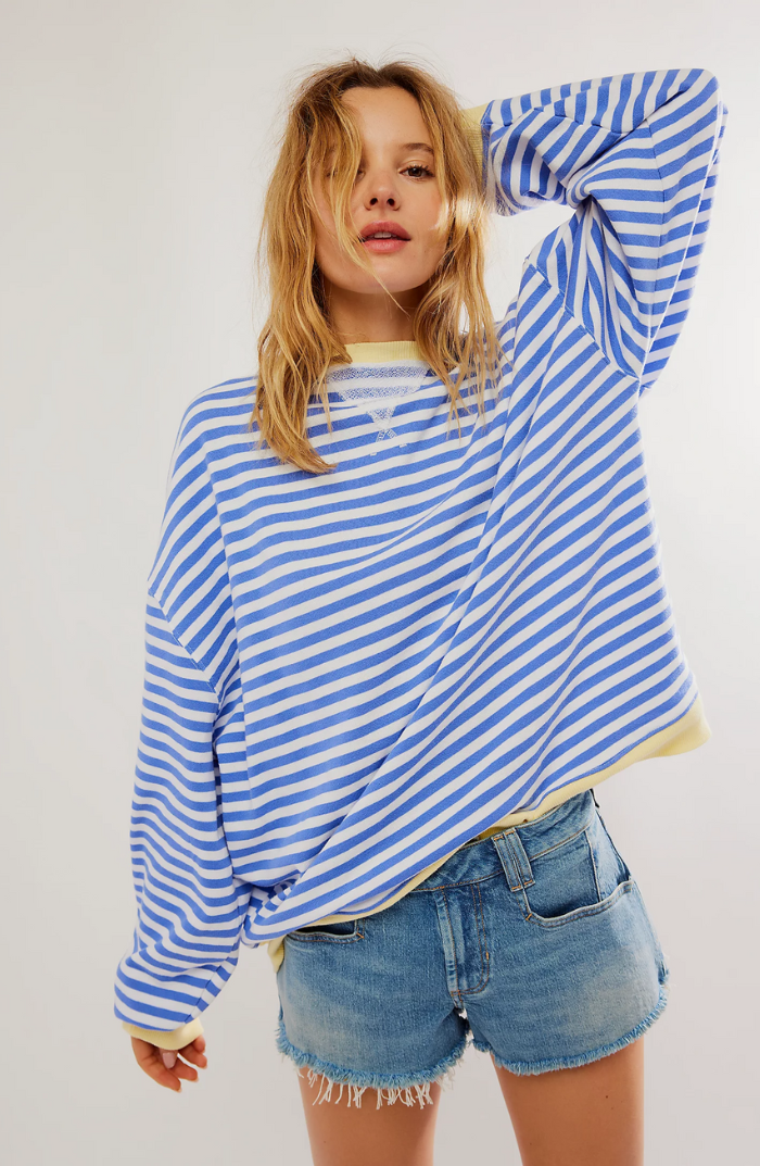 ShopNory | Oversized Gestreiftes Damen Sweatshirt