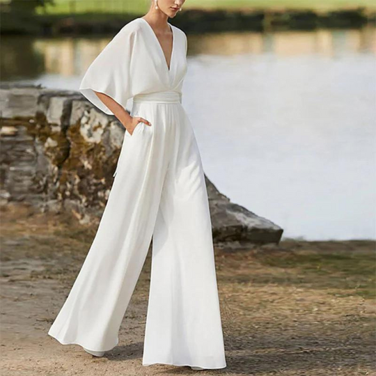 Stilvoller Damen-Jumpsuit mit Halben Ärmeln