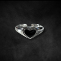 Silver Black Heart Ring | Shop Nory