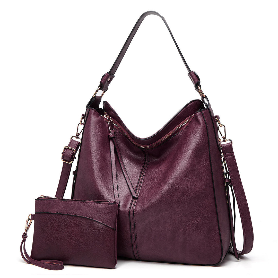 Leder Tasche mit Großer Kapazität und Seitenfächern