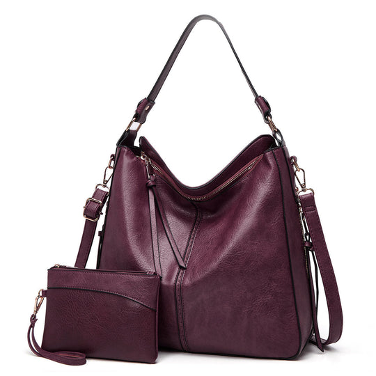 Leder Tasche mit Großer Kapazität und Seitenfächern
