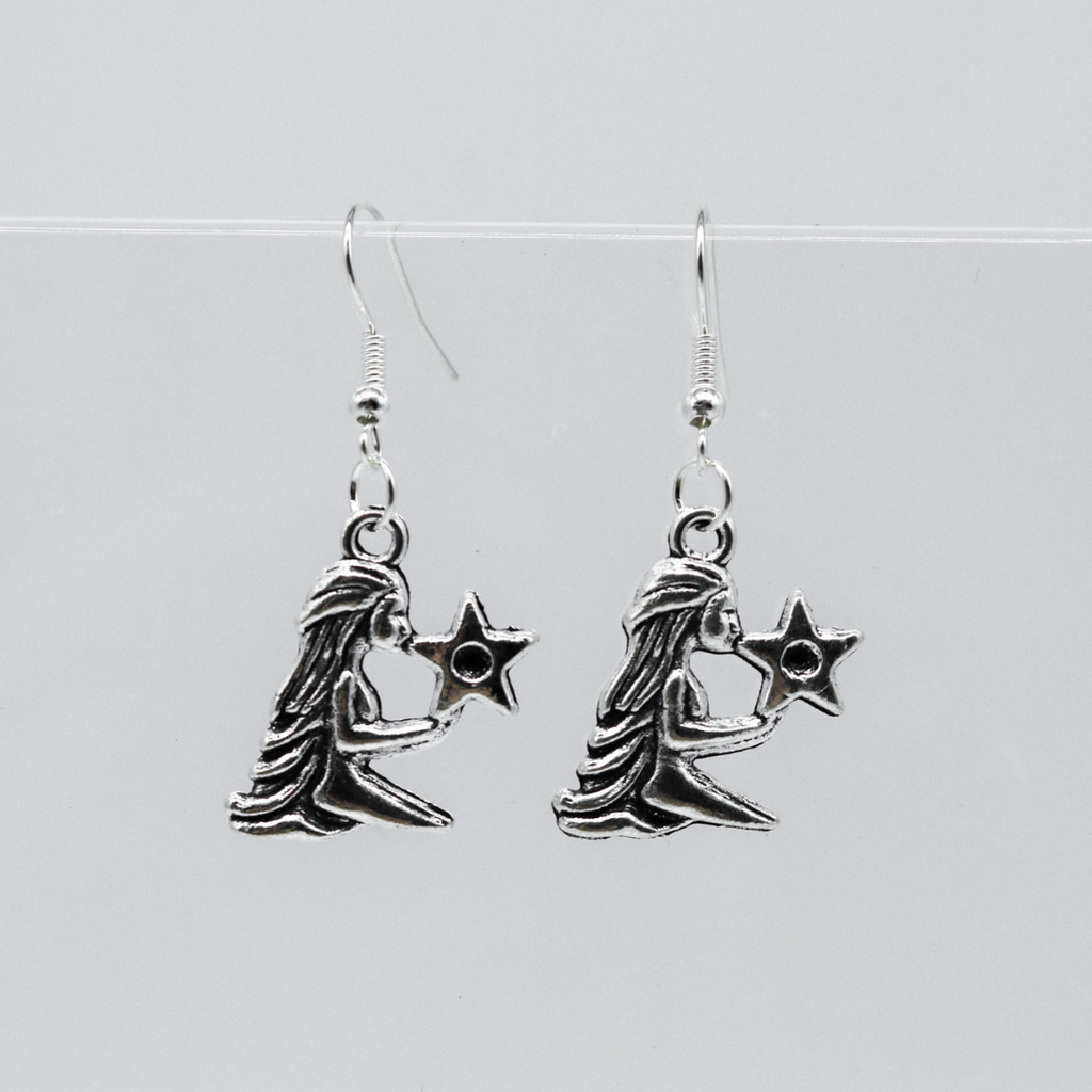 Silver Earrings With Zodiac Symbol Charm | Shop Nory