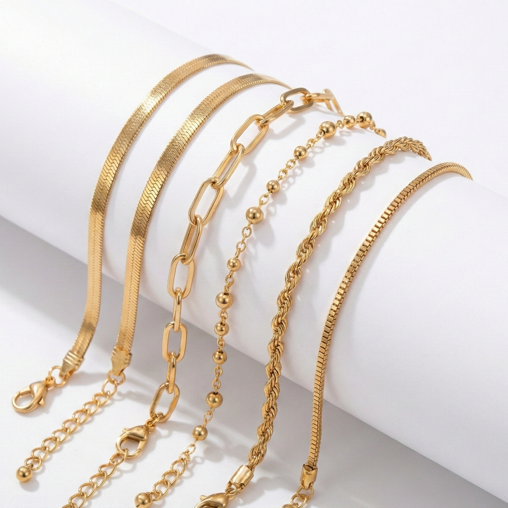 Damen Mehrteiliges Armband Set mit Glieder- und Kugelkette | Shop Nory