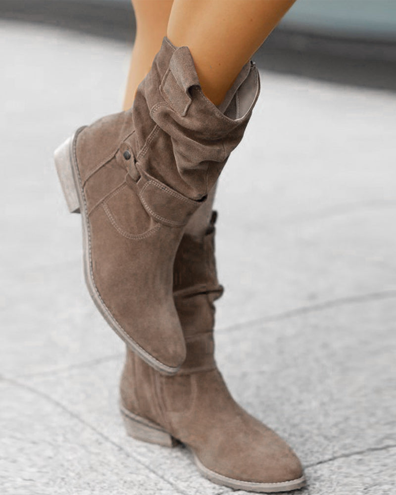Wild Stiefel mit niedrigem Absatz und Reißverschluss
