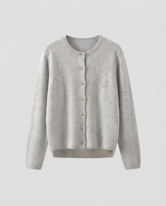 Damen Feiner Wollmix‑Knopfcardigan mit dekorativen goldfarbenen Druckknöpfen Shop Nory