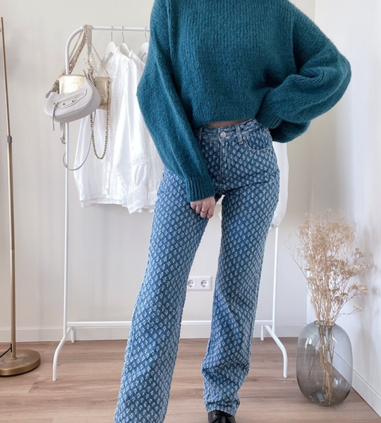 Stylische Jeans mit Rautenmuster