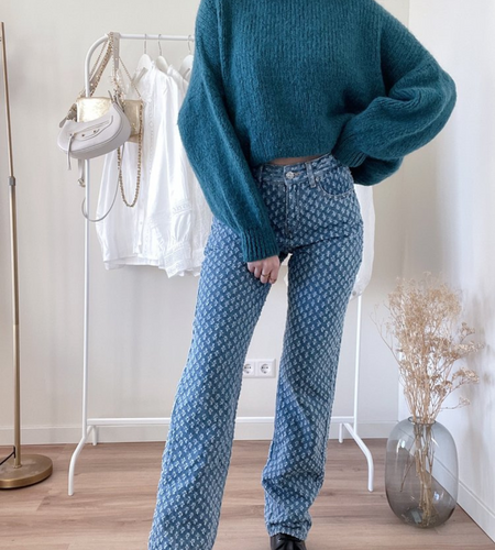 Stylische Jeans mit Rautenmuster