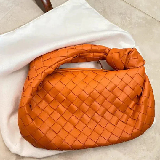 Shopnory | Frauen Handtasche mit Geknotetem Griff Geflochten