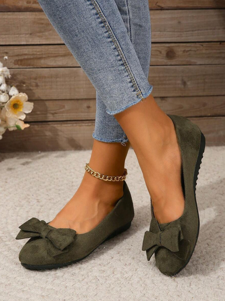 Orthopädische Flache Schuhe mit Fliege