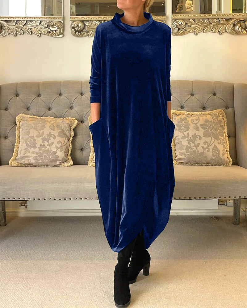 Elegantes Samtkleid mit Bauchabdeckung