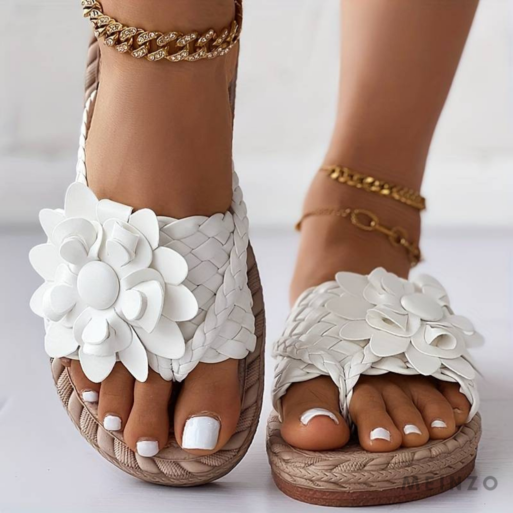 Shopnory | Damen-Sandalen mit Offener Zehenspitze und Eleganten Geflochtenen Riemen