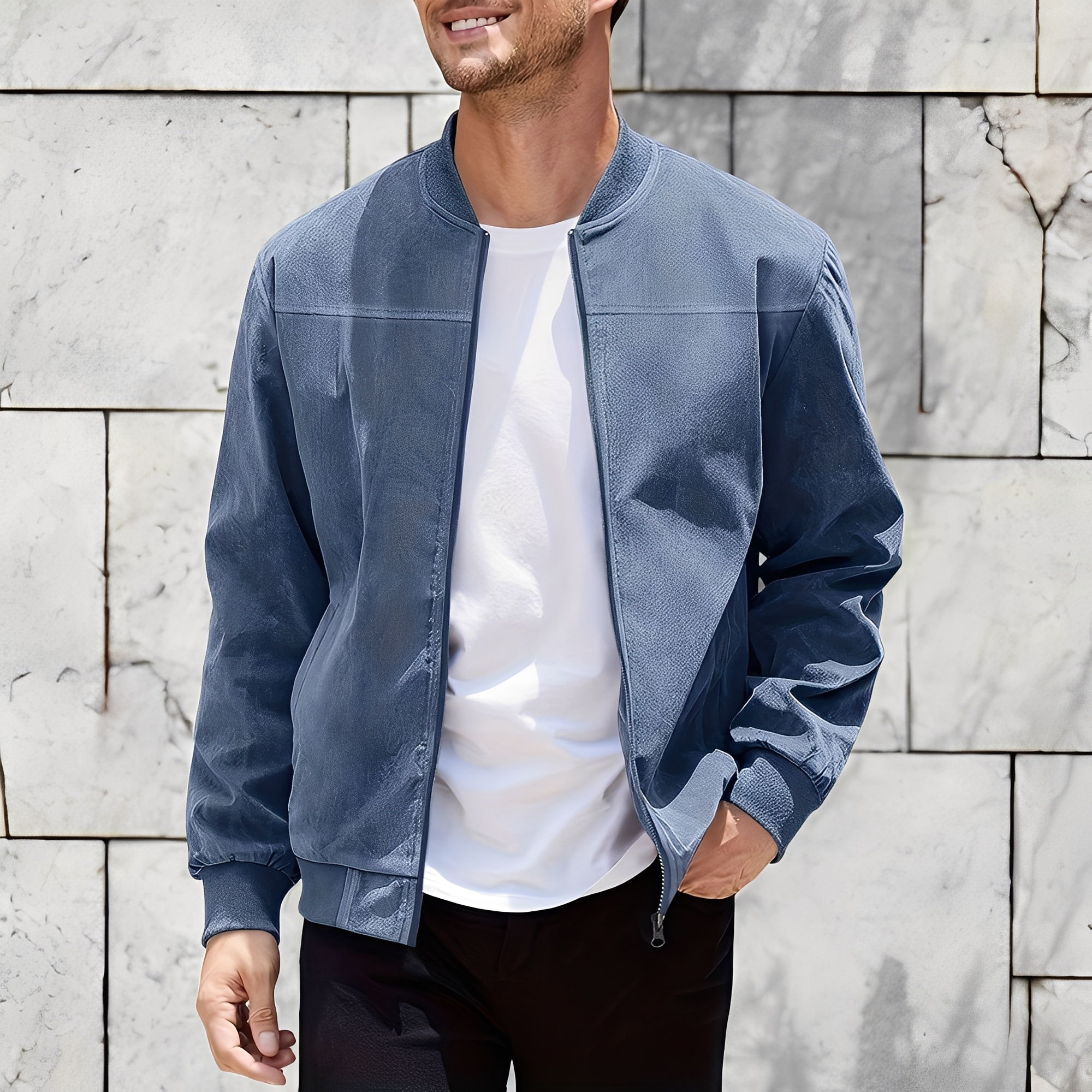Klassische, stilvolle Wildlederjacke für Männer