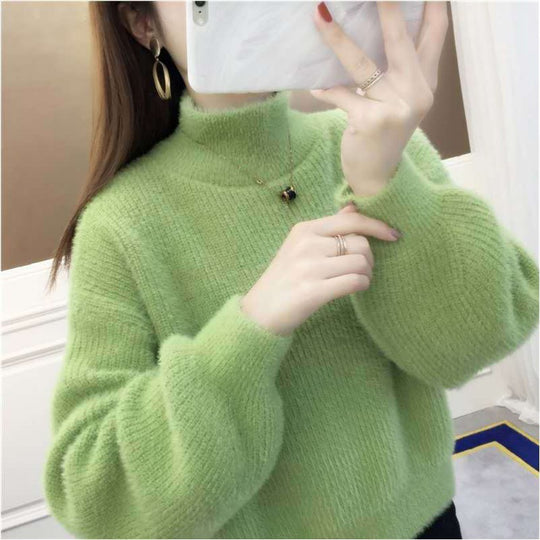 Damen-Pullover, Kurz, Laternenärmel, Strick