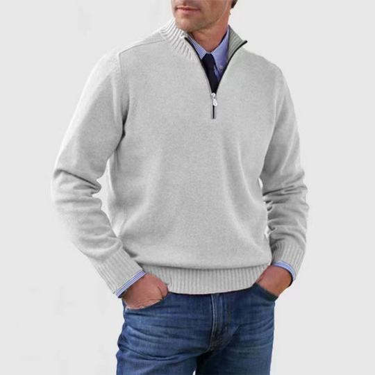 Herrenpullover Mit Halbem Reißverschluss