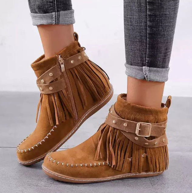 Wildleder Fransen Stiefel