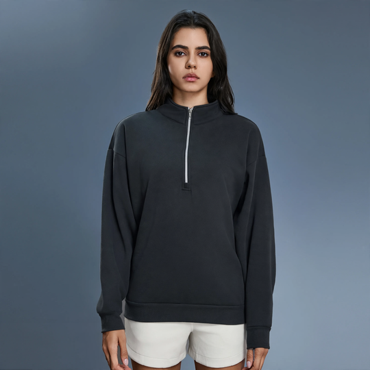 Gefüttertes Damen-Sweatshirt mit Stehkragen