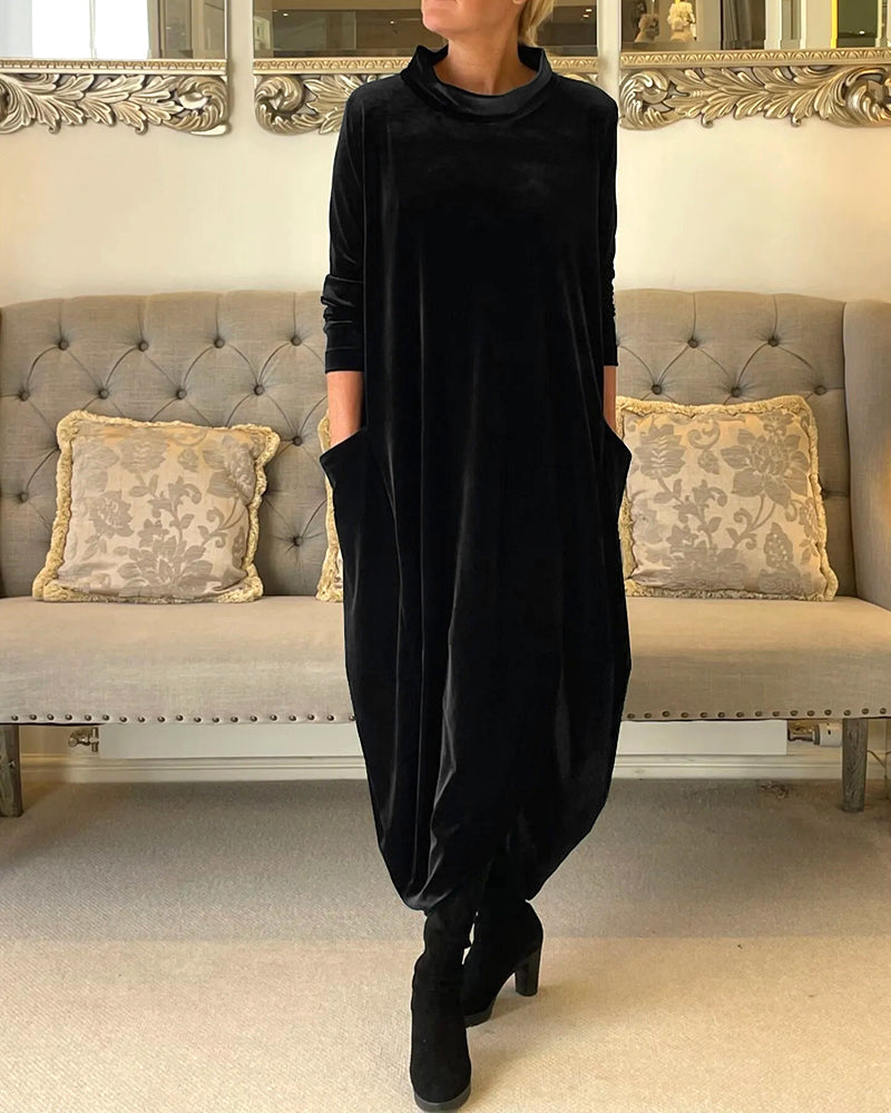 Elegantes Samtkleid mit Bauchabdeckung