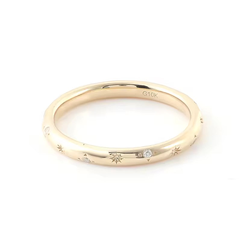 Ivictress Moissanit Luxus Band Ring – Exklusive Funken | Shop Nory