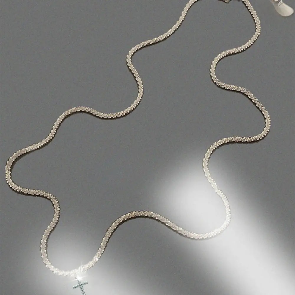Sterling Silber Kreuz Zirkonia Halskette für Damen