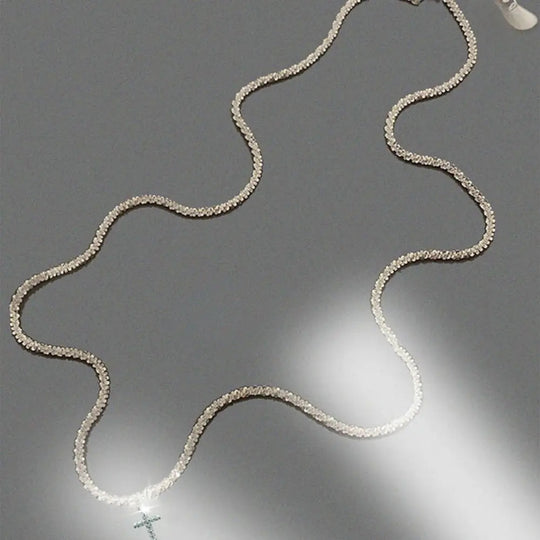 Sterling Silber Kreuz Zirkonia Halskette für Damen